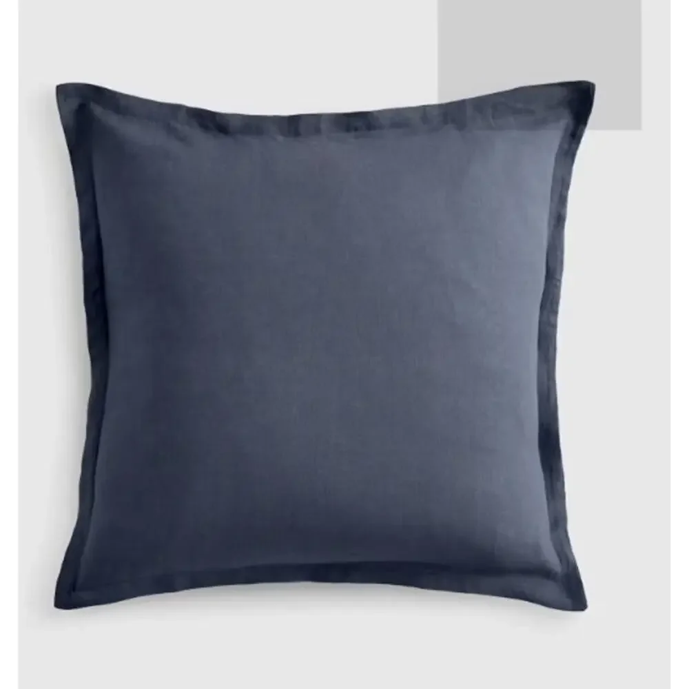 NEW Quince European Linen Euro Sham Blue Nightfall 100& European Flax